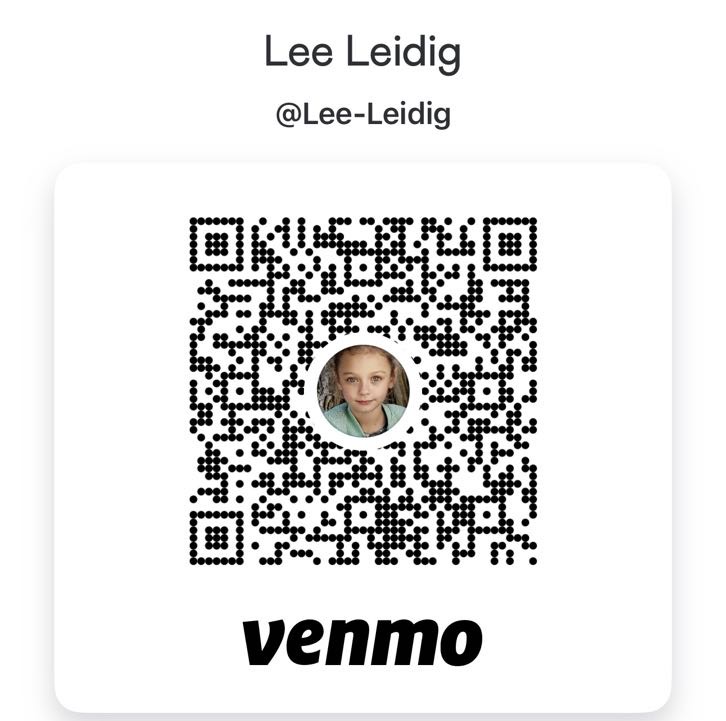 Venmo QR code for Lee Leidig, @Lee-Leidig. Scan to open his Venmo profile.